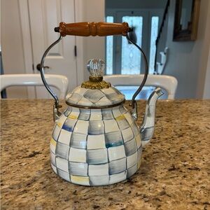 MacKenzie-Childs Checkered Teapot with Glass Knob